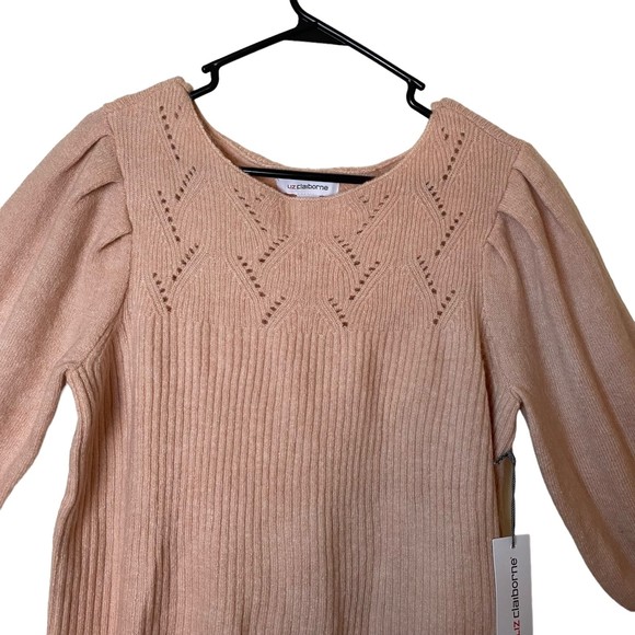 LIZ CLAIBORNE ROSE QUARTZ WOMEN'S LONG SLEEVE PULLOVER  SWEATER BOAT NECK SIZE L - Picture 2 of 6